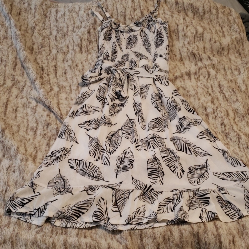 White tropical dress